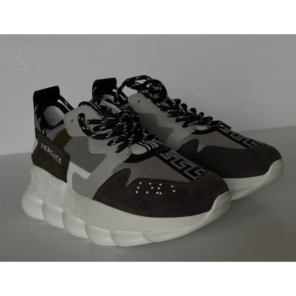 Versace Men\'s Chain Reaction Chunky Sneakers Gray 13.5 US (46.5) 1021575 IT NIB main image 9